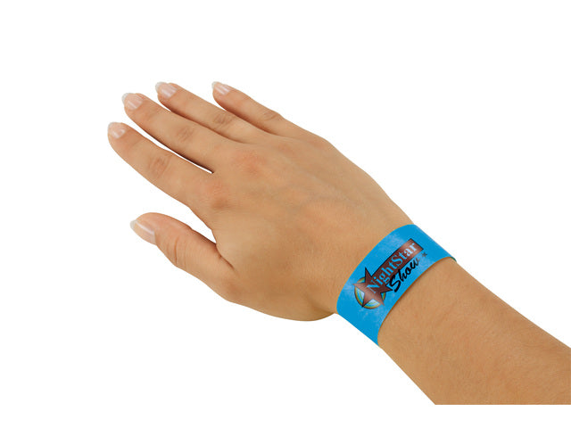 Evenementenbandjes Sigel superzacht, 255x25mm 120 stuks neon blauw