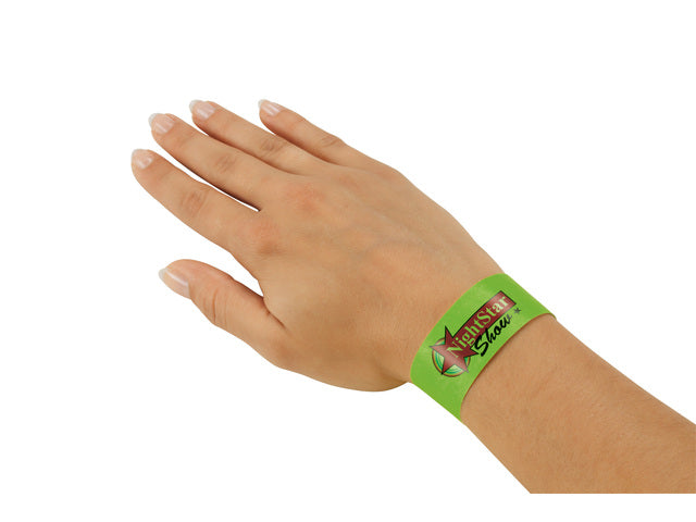 Evenementenbandjes Sigel superzacht, 255x25mm 120 stuks neon groen