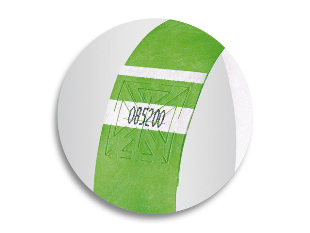 Evenementenbandjes Sigel superzacht, 255x25mm 120 stuks neon groen