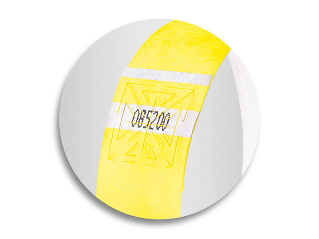 Evenementenbandjes Sigel superzacht, 255x25mm 120 stuks fluorescerend geel