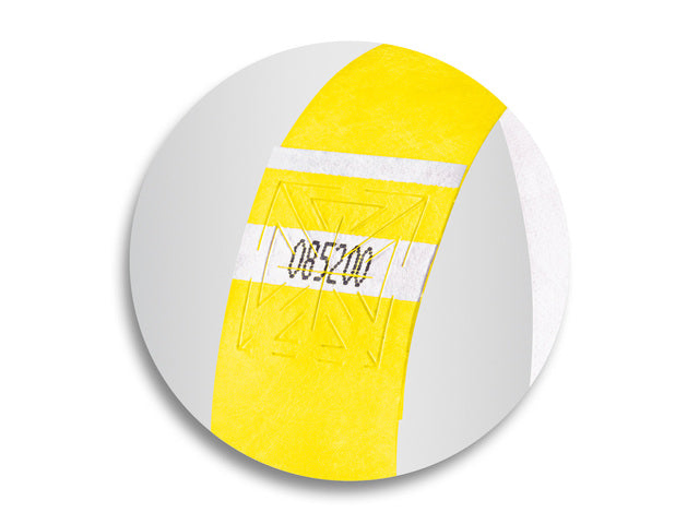Evenementenbandjes Sigel superzacht, 255x25mm 520 stuks neon geel