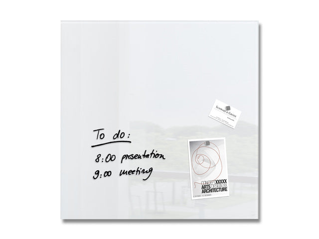 Glasmagneetbord Sigel Artverum 480x480x15mm super wit