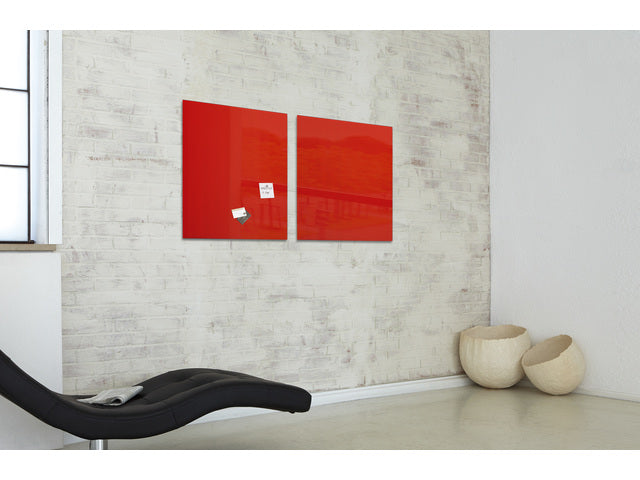 Glasmagneetbord Sigel Artverum 480x480x15mm rood