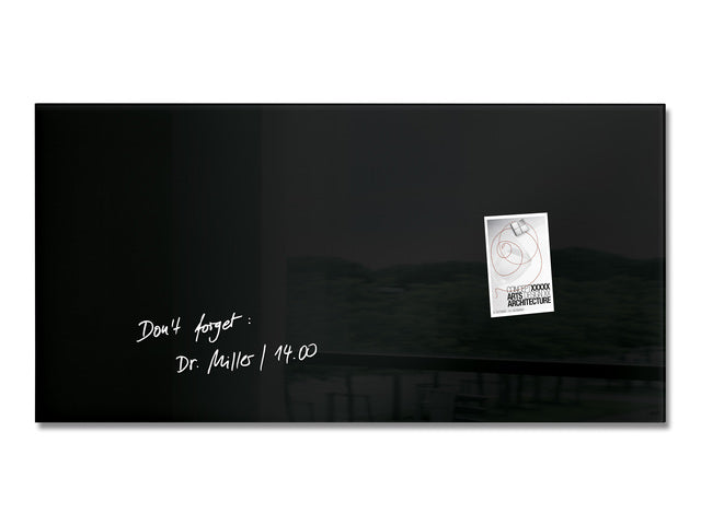 Glasmagneetbord Sigel Artverum 910x460x15mm zwart