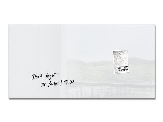 Glasmagneetbord Sigel Artverum 910x460x15mm super wit