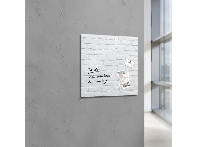 Glasmagneetbord Sigel Artverum 480x480x15mm Witte Klinker