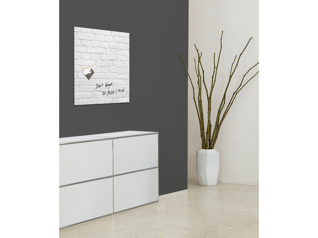 Glasmagneetbord Sigel Artverum 480x480x15mm Witte Klinker