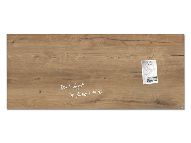 Glasmagneetbord Sigel Artverum 1300x550x15mm Naturel Hout