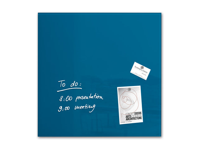 Glasmagneetbord Sigel Artverum 480x480x15mm petrolblauw
