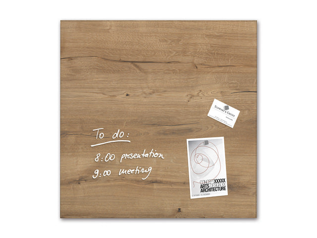 Glasmagneetbord Sigel Artverum 480x480x15mm Naturel Hout