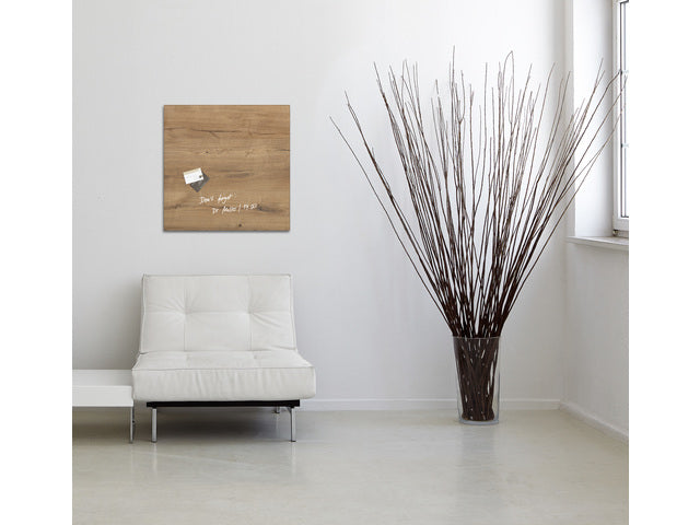 Glasmagneetbord Sigel Artverum 480x480x15mm Naturel Hout