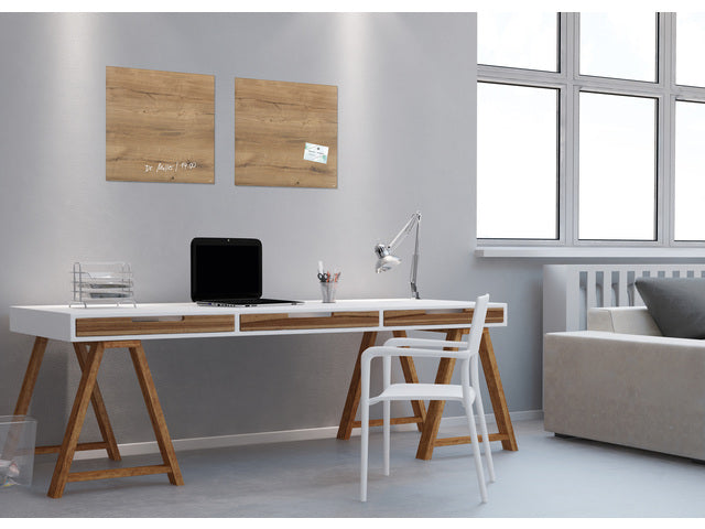 Glasmagneetbord Sigel Artverum 480x480x15mm Naturel Hout