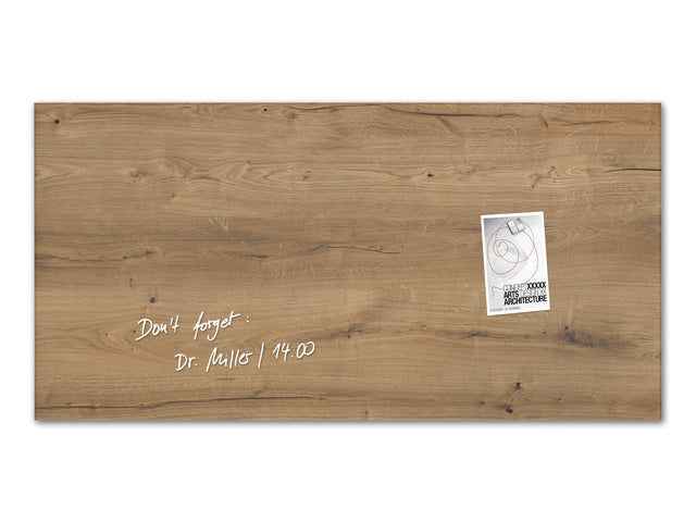 Glasmagneetbord Sigel Artverum 910x460x15mm Naturel Hout