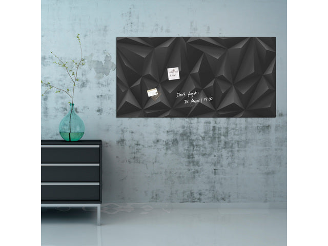 Glasmagneetbord Sigel Artverum 910x460x15mm Black Diamond