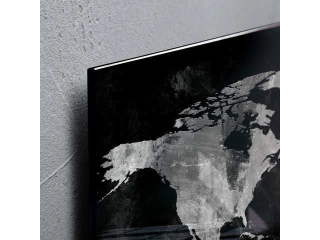 Glasmagneetbord Sigel Artverum 910x460x15mm wereldkaart