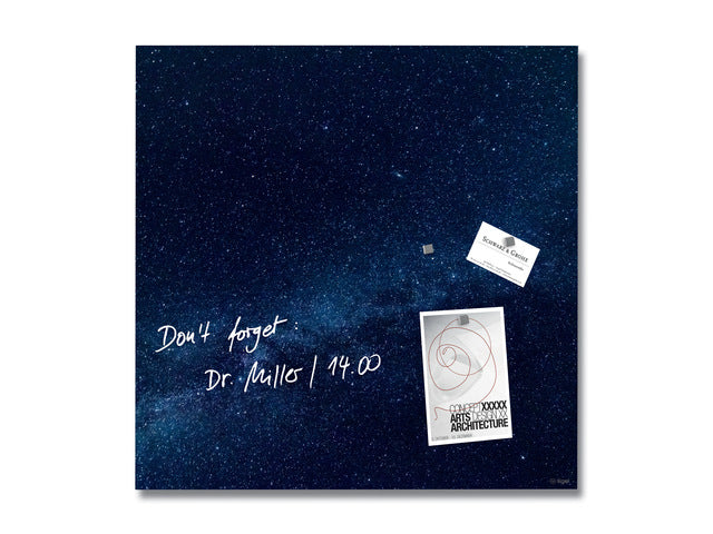 Glasmagneetbord Sigel GALAXY 480x480x15mm 3 magn + bevestigingsmateriaal