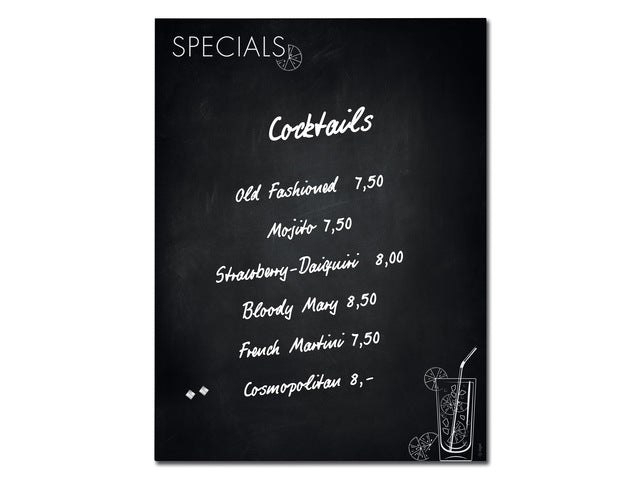 Glas-magneetbord Sigel Artverum Happy Hour mat 900x1200mm