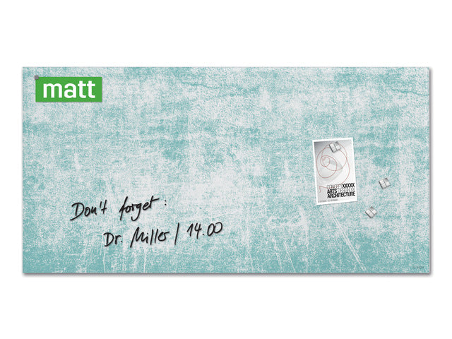 Glas-magneetbord Sigel Artverum Turquoise Wandmat 910x460x15mm