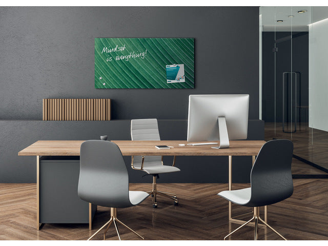 Glasmagneetbord Sigel mat PALM LEAFS 910x460x15mm 3 magn + bevestigingsmateriaal