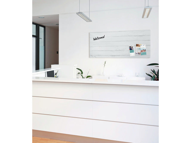 Glasmagneetbord Sigel mat WIT HOUT 1300x550x15mm 3 magn + bevestigingsmat.