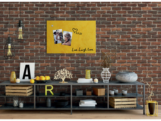 Glas-magneetbord Sigel Artverum Geel Structuur mat. 600x400x15mm