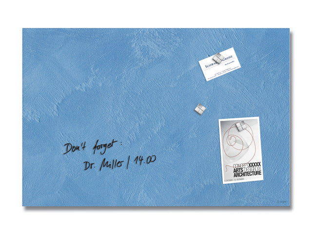 Glas-magneetborad Sigel Artverum Blauw Structuurmat. 600x400x15mm
