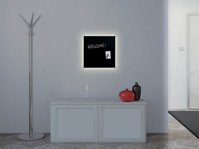 Glasmagneetbord Sigel Artverum LED 480x480x15 zwart