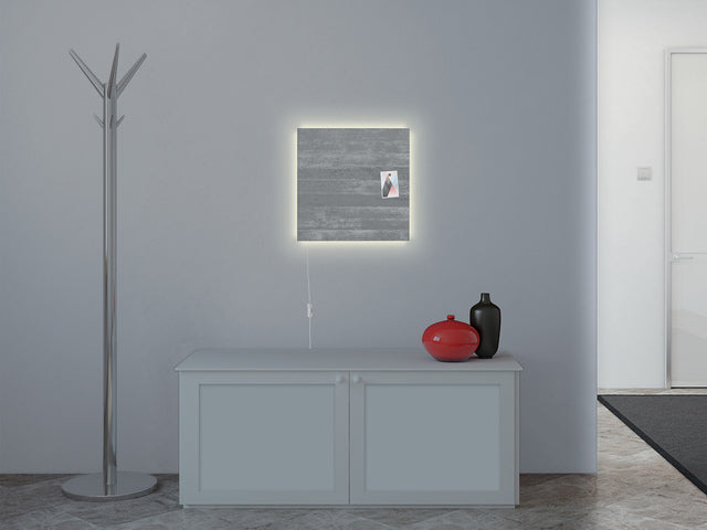 Glasmagneetbord Sigel Artverum LED licht 480x480x15 betondesign