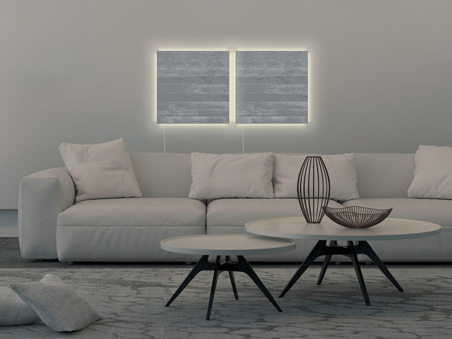 Glasmagneetbord Sigel Artverum LED licht 480x480x15 betondesign
