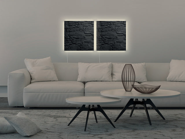 Glasmagneetbord Sigel Artverum LED licht 480x480x15 leisteen