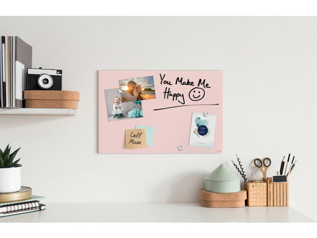 Glas-magneetbord Sigel Artverum mat rosé. 600x400x15mm