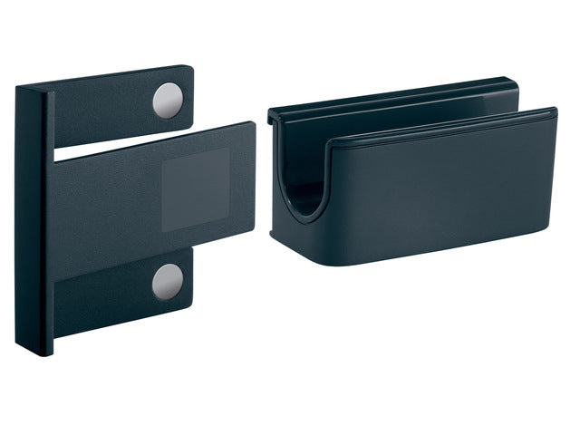 Stiftenhouder, antraciet, inclusief magnetische clip voor bevestiging aan het glas-magneetbord, kunststof, 75x37x35 mm, 1 st