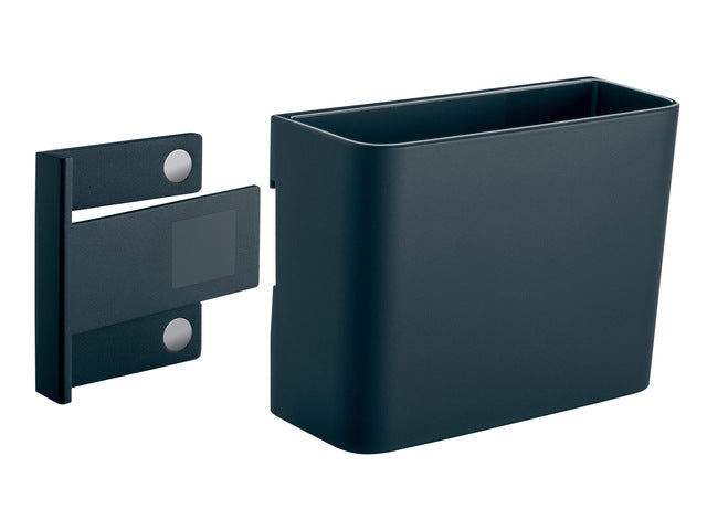 Stiftenkoker M, antraciet, inclusief magnetische clip voor bevestiging aan het glas-magneetbord, kunststof, 120x94x51 mm, 1 st