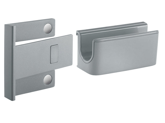 Stiftenhouder, lichtgrijs, inclusief magnetische clip voor bevestiging aan het glas-magneetbord, kunststof, 75x37x35 mm, 1 st