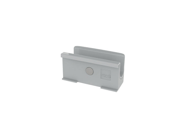 Stiftenhouder, lichtgrijs, inclusief magnetische clip voor bevestiging aan het glas-magneetbord, kunststof, 75x37x35 mm, 1 st