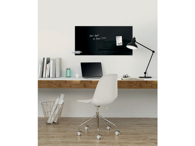Stiftenhouder, lichtgrijs, inclusief magnetische clip voor bevestiging aan het glas-magneetbord, kunststof, 75x37x35 mm, 1 st