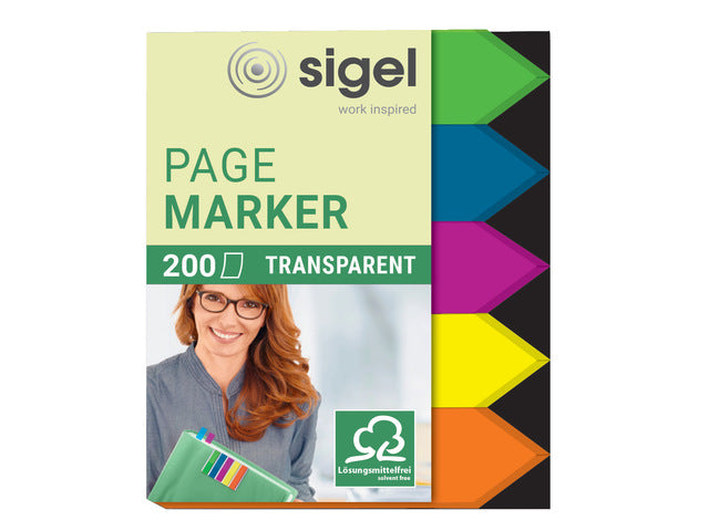 Indexeringsstrookjes Sigel Film Maat strookjes 45x12mm.pijl 5-kleurig 200 vel