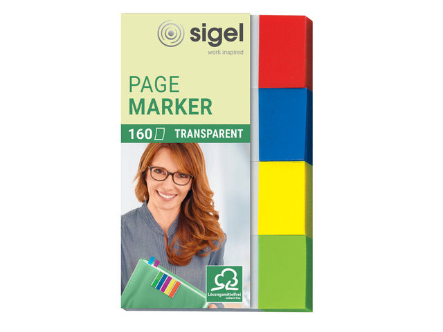 Indexeringsstrookjes sigel maat strookjes 20x50mm transparant rood/geel/blauw/groen