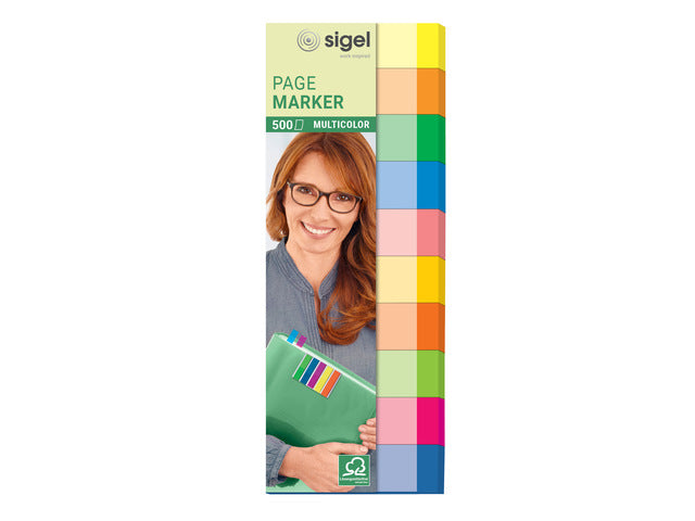 Indexeringsstrookjes Sigel Multicolour 10-kleurig 500 vel maat strookjes 15x50mm