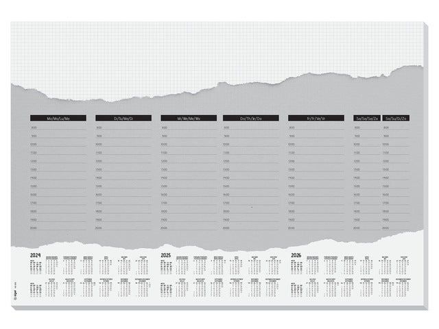 Ontwerponderlegger Sigel Weekplan 24/25/26. 59,5x41cm 52 vel 80 grams FSC papier