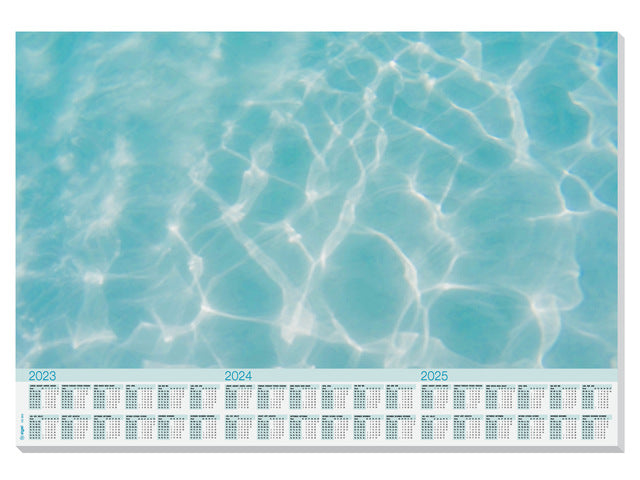 Sigel Designonderlegger Cool Pool 59,5x41cm, 80 grams papier, 30 vel, 3-jaars kalender. Kalender 2023/24/25.