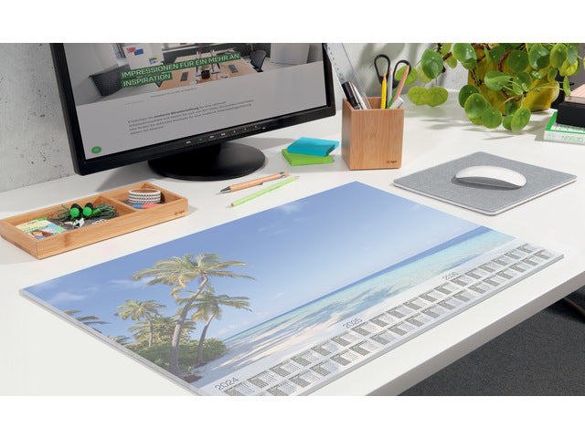 Bureauonderlegger SigelBeach, 59,5x41cm, 80 grams papier, 30 vel, 3-jaars kalender..23/24/25