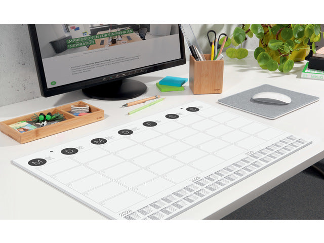 Bureauonderlegger en wand kalender Sigel met ophang mogelijkheid, 59,5x41cm, 120 grams papier, 12 vel, 3-jaars kalender 23/24/25