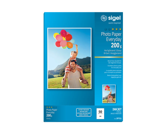 Inkjetfotopapier Everyday plus A4 mit 200gr Eichel 50 Vel