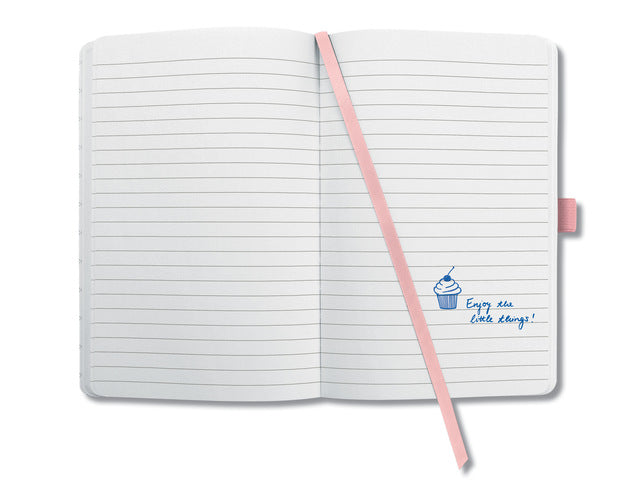 Notitieboek Sigel Jolie Flair A6 hardcover gelinieerd roze