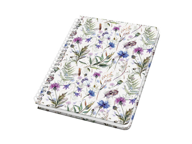 Notizbuch Jolie A5 spir. MISTY MEADOWS Packung mit 120 Seiten und 100 g HC