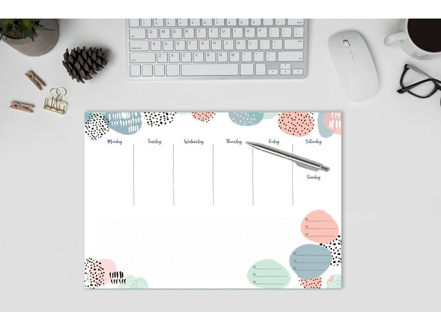 Weekplanner Inspire A4 liggend met GRATIS bureauonderlegger Rose Inspiration (JS201)