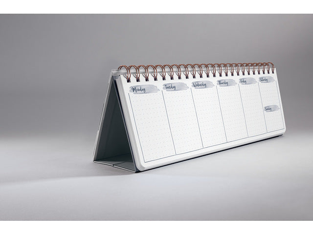 Weekplanner Beauty A4 liggend GRATIS bureauonderlegger Glamorous Leaves (JS103)