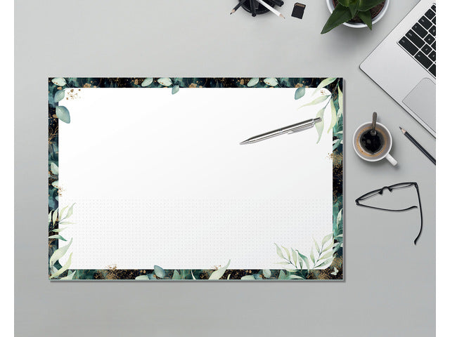 Weekplanner Beauty A4 liggend GRATIS bureauonderlegger Glamorous Leaves (JS103)