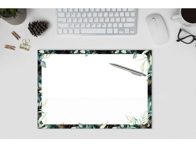 Weekplanner Beauty A4 liggend GRATIS bureauonderlegger Glamorous Leaves (JS103)